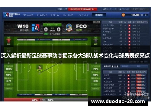 深入解析最新足球赛事动态揭示各大球队战术变化与球员表现亮点